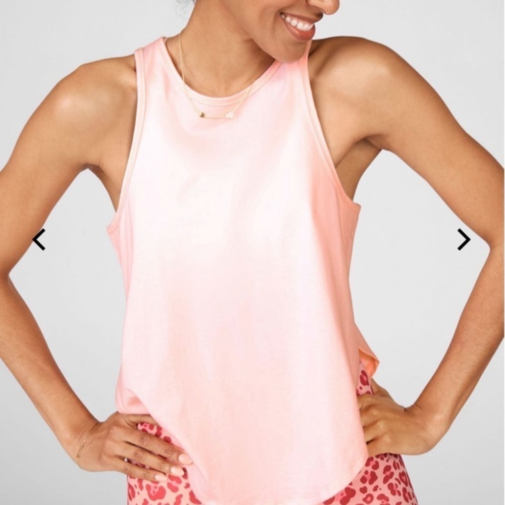 NWT Fabletics Pink Guava Heather Tank Top Size Small